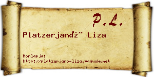 Platzerjanó Liza névjegykártya